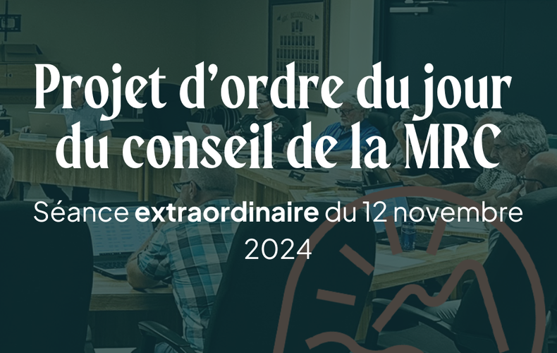 Séance extraordinaire de la MRC à venir le 12 novembre 2024